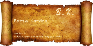 Barta Kardos névjegykártya